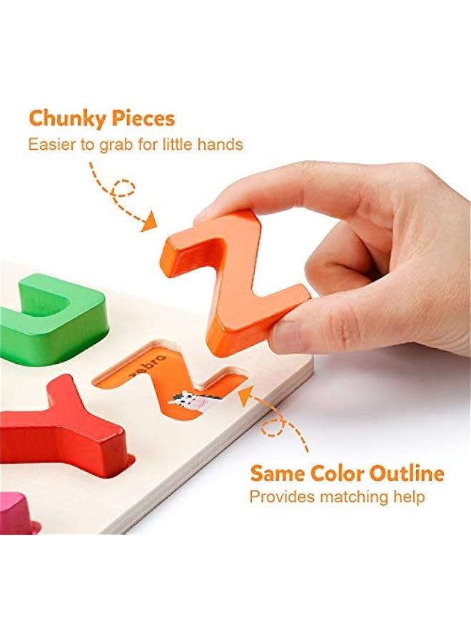 كوجام احجية خشبية لتعليم الحروف الابجدية - مكعبات لوح تصنيف الحروف الابجدية مونتيسوري، لعبة تعليمية للتعليم المبكر هدية للاطفال في سن ما قبل المدرسة - Image 3